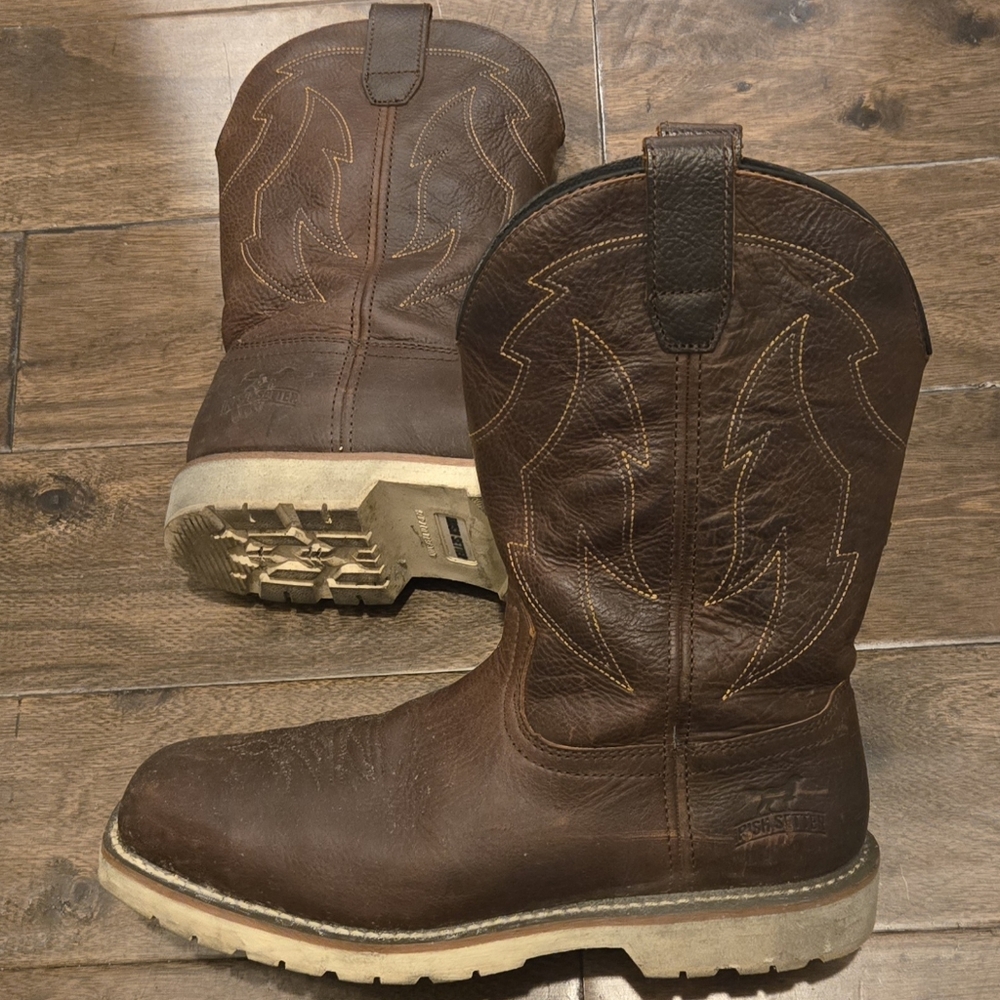 Irish Setter Brown Leather Western Work Boots - Picture 4 of 7